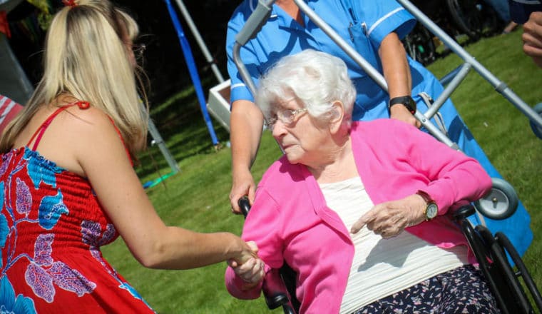 Resident and family at Laurel Care Home