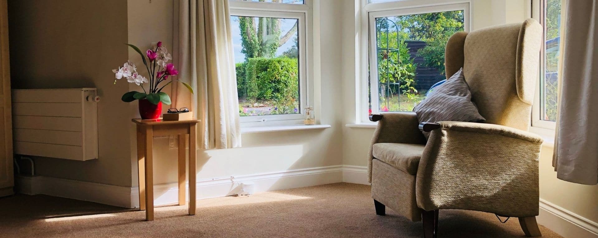 Bay bedroom bedroom window at Laurel Care Home