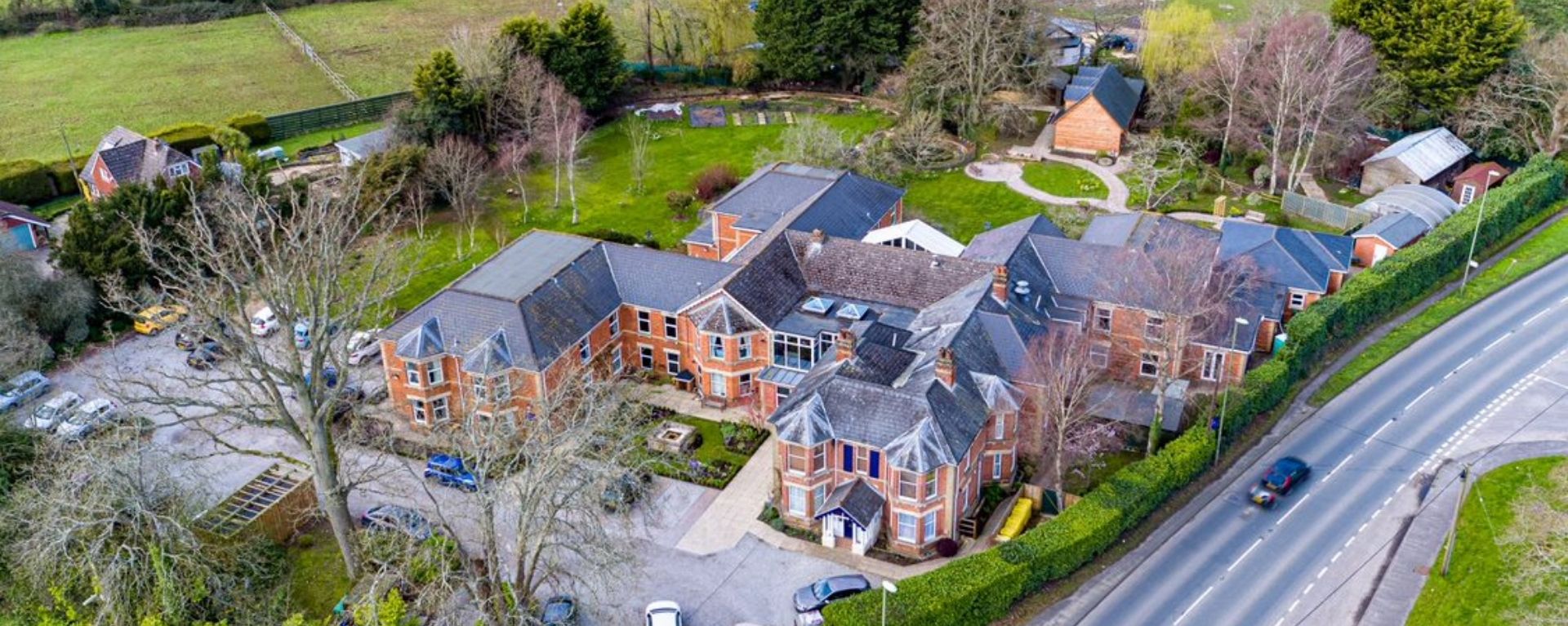 Modern day Ariel shot of Laurel Care Home